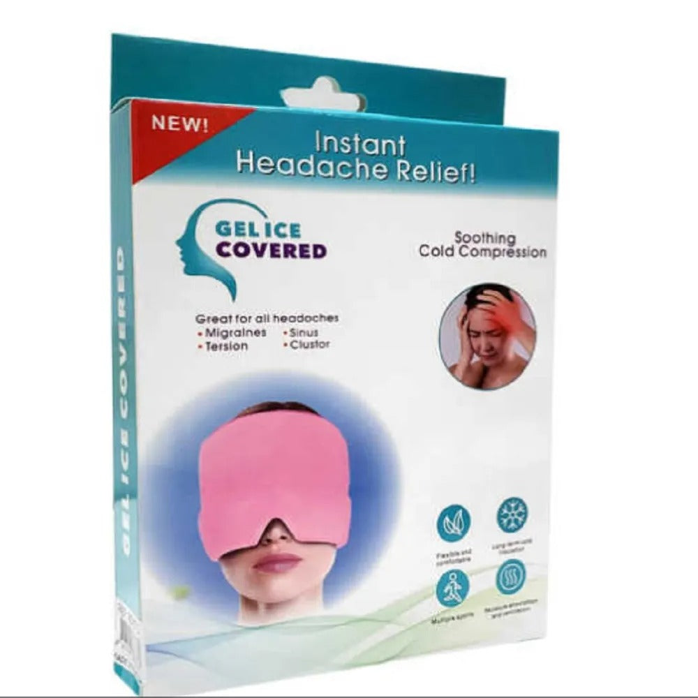 Migraine Relief Cap – Reusable Hot & Cold Therapy Head Wrap for Headache, Migraine, Sinus Pain & Stress Relief