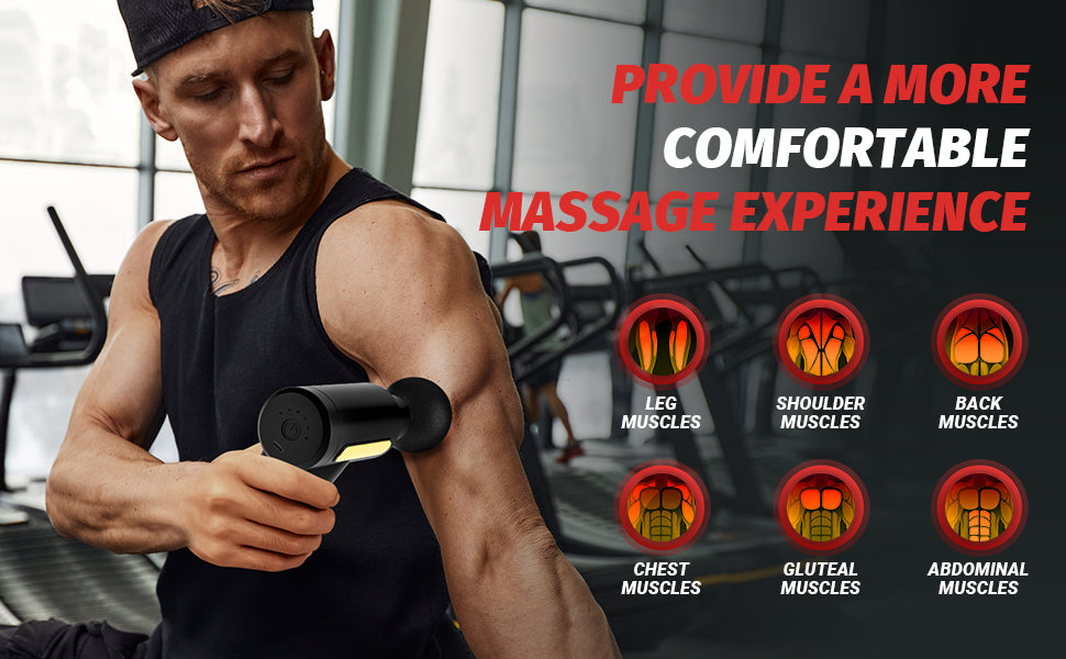 Massage Gun Deep Tissue Fascia Gun Muscle Massager Electric Body Massager for Pain Relief Muscle Recovery Portable Rechargeable Vibration Therapy Gun with Multiple Attachments Adjustable Speed