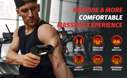 Massage Gun Deep Tissue Fascia Gun Muscle Massager Electric Body Massager for Pain Relief Muscle Recovery Portable Rechargeable Vibration Therapy Gun with Multiple Attachments Adjustable Speed