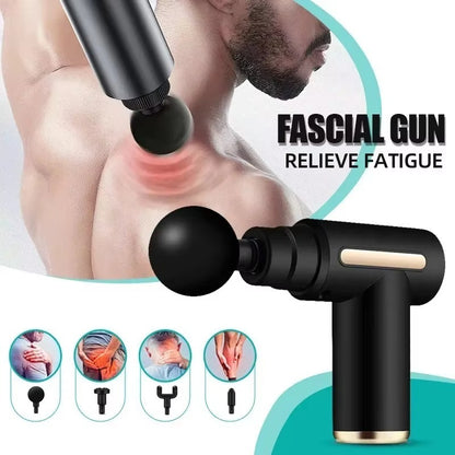Massage Gun Deep Tissue Fascia Gun Muscle Massager Electric Body Massager for Pain Relief Muscle Recovery Portable Rechargeable Vibration Therapy Gun with Multiple Attachments Adjustable Speed