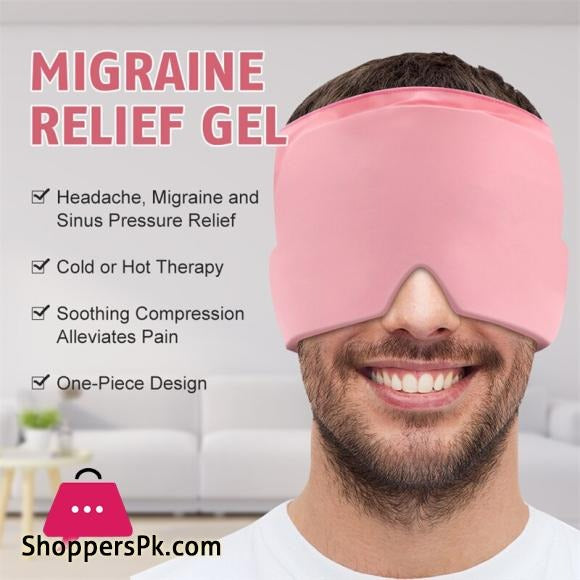 Migraine Relief Cap – Reusable Hot & Cold Therapy Head Wrap for Headache, Migraine, Sinus Pain & Stress Relief