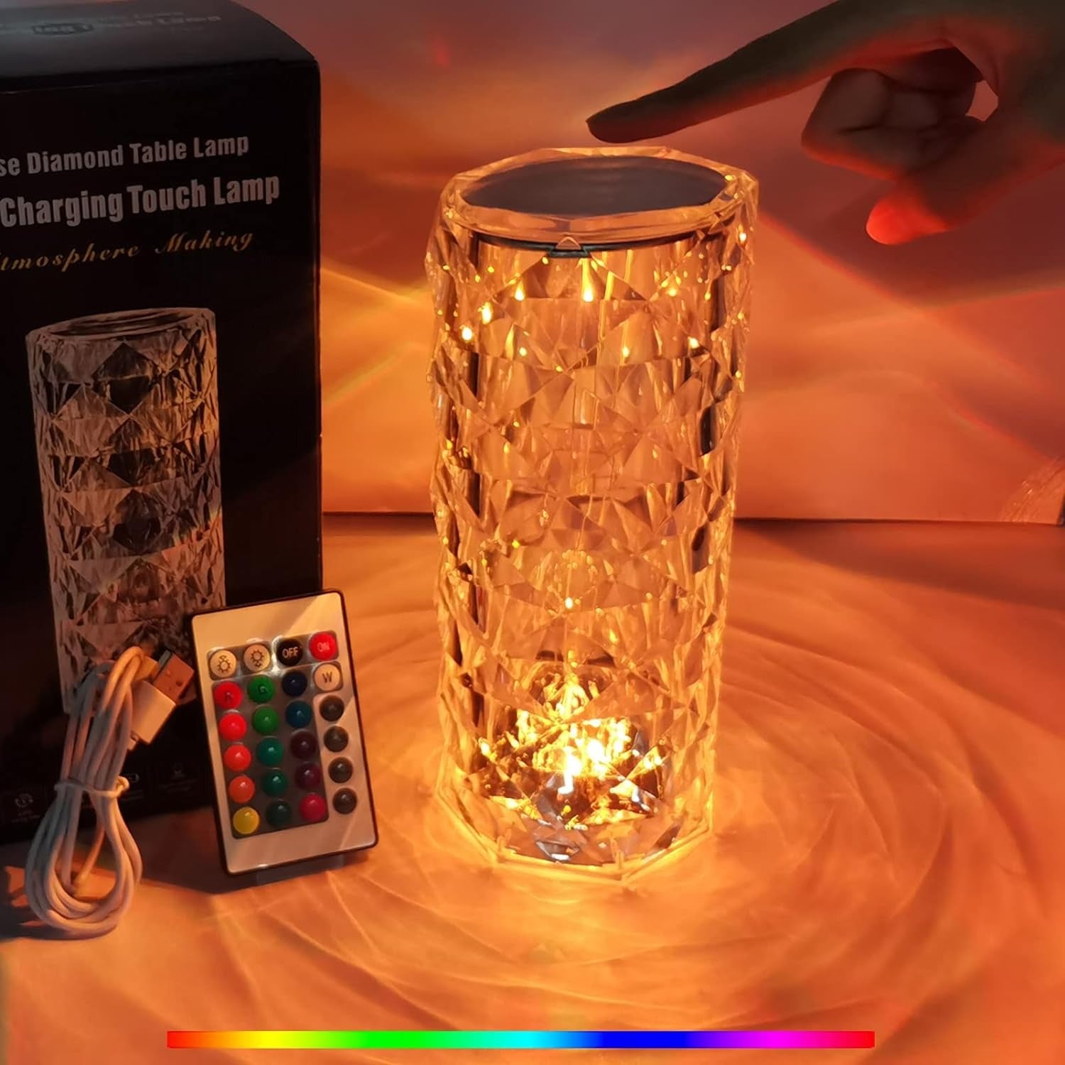 Crystal Lamp – Elegant LED Crystal Table Lamp for Bedroom & Living Room