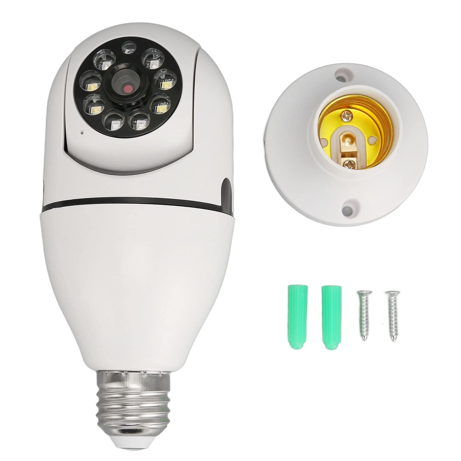 Bulb Holder Security Camera WiFi 360° Panoramic CCTV Camera with Night Vision, Motion Detection & Two-Way Audio