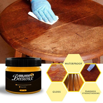 Natural Beeswax Furniture Polish – Wood Seasoning Wax for Furniture Care, Shine & Scratch Protection