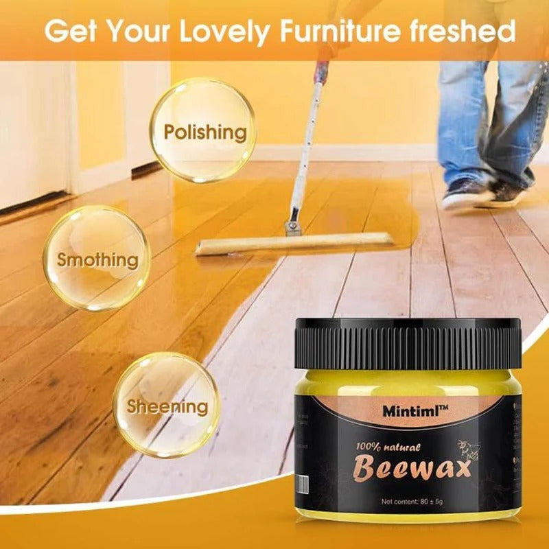 Natural Beeswax Furniture Polish – Wood Seasoning Wax for Furniture Care, Shine & Scratch Protection